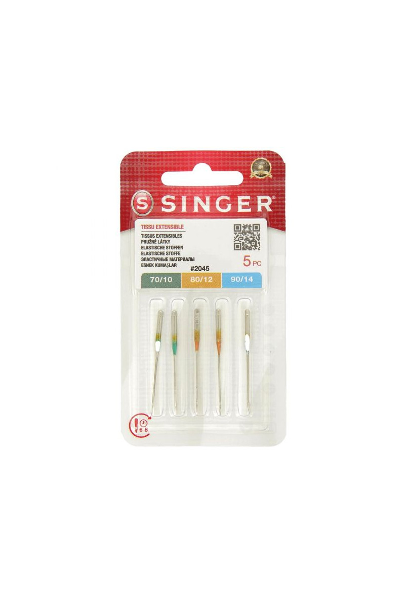 AIGUILLES SINGER STRETCH 2045 - 846R MACHINE A COUDRE - ASSORTIMENT N°70 A  N°90 - SPECIAL MAILLES
